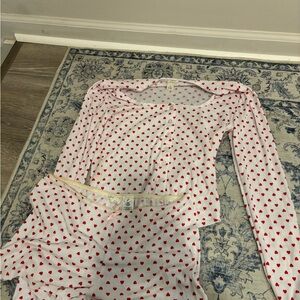 Aerie Red Heart Kids Pajama Set